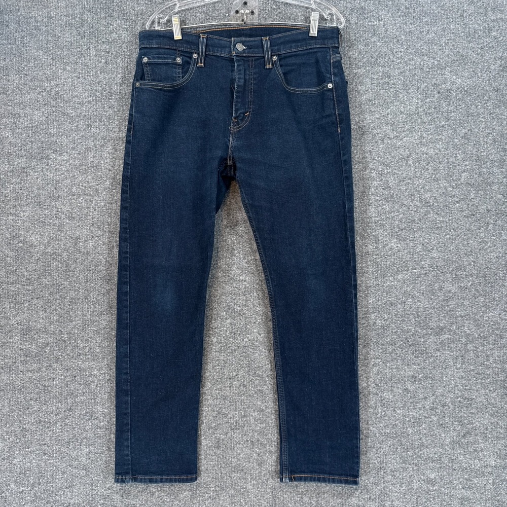Levis 502 Jeans Mens 32x28 Dark Wash Tapered Fit Stretch Denim Casual Pants